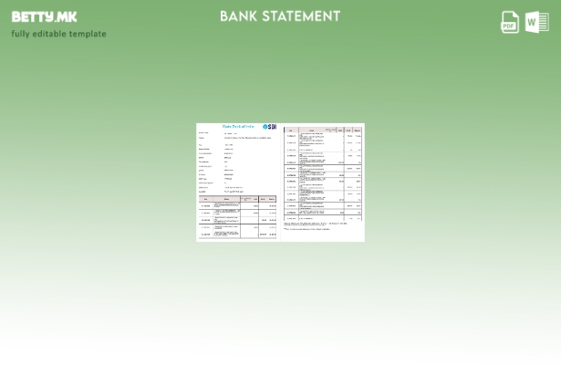Модерен стил Шаблон за страници за извод од банка на Индија Државна банка на Инд